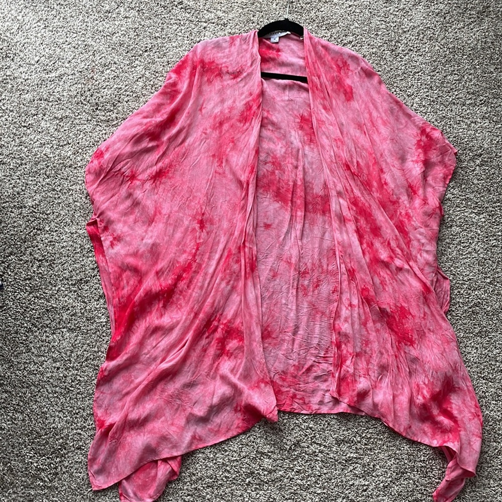 Worn once tie dye pink cover up shawl